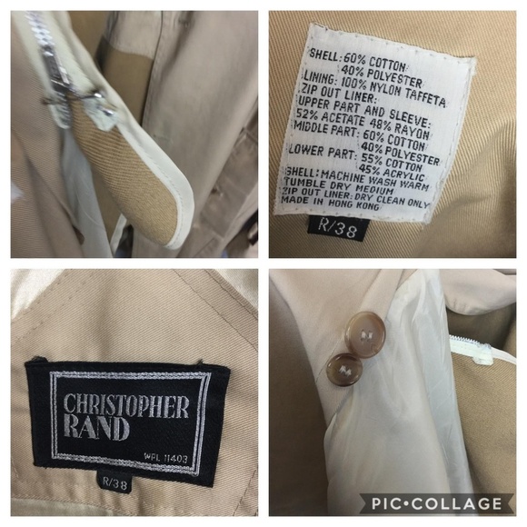 Christopher Rand Trench Coat Tan Vintage R 38 - Picture 7 of 8